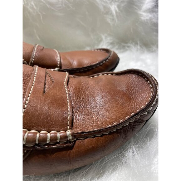 peter Miller Brown Leather Loafers Mens Casual Slip-On  8 - Picture 3 of 8